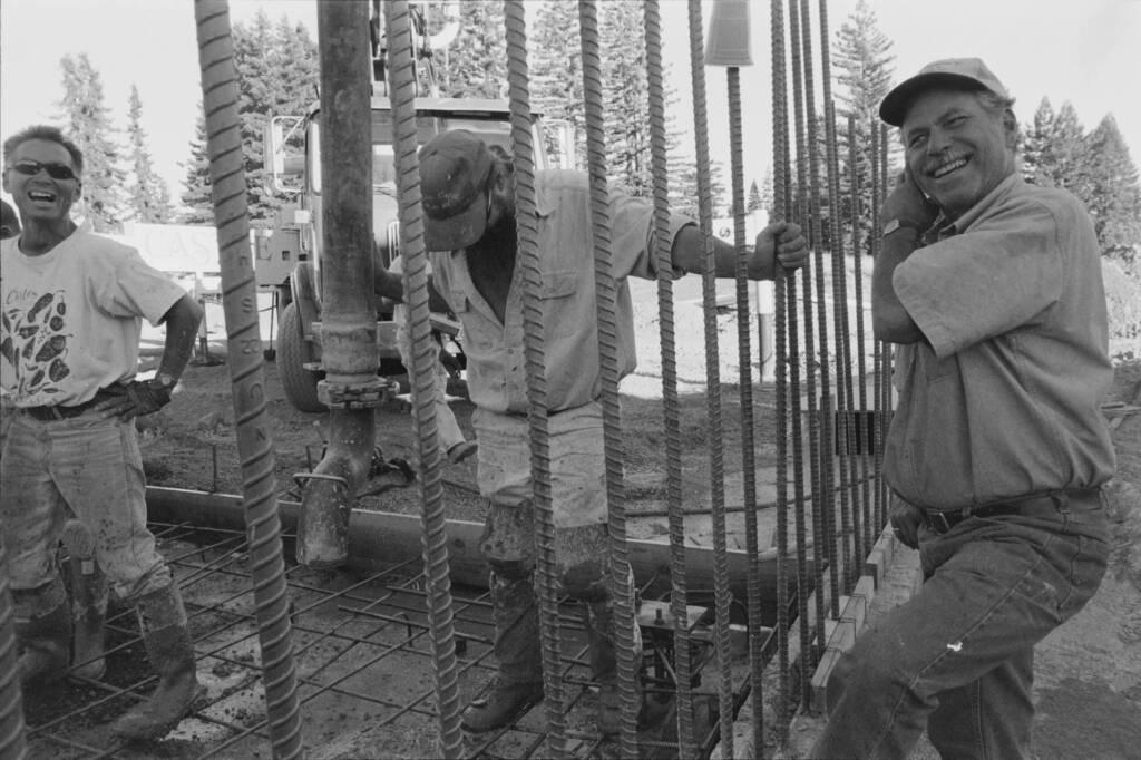 Men constructing a winery.